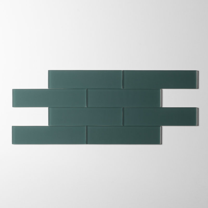 2in.x8in. Glass Subway Tile, Marine Matte