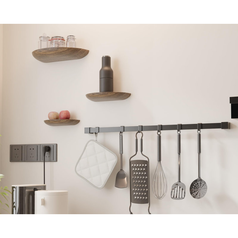 Mazell 2 Piece Solid Wood Floating Shelf