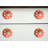 Set of Twelve Orange White And Silver Floral Ceramic Drawer Pull Knobs
