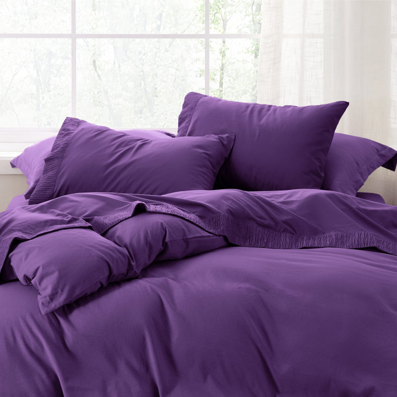 Ensemble de draps en microfibre de literie de luxe Hotel, Mauve, Ensemble de draps pour lit double avec 2 taies d'o
