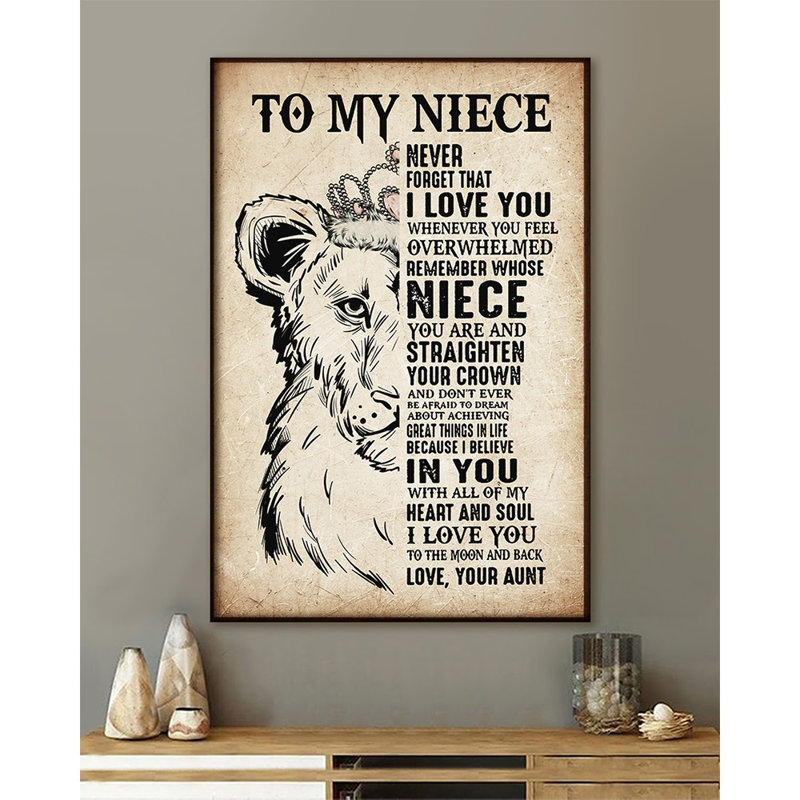 Affiche «Lion to My Niece» sans monture matte