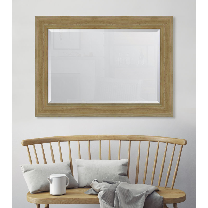 Miroir mural à cadre en résine English, H 44,5 po x l 32,5 po, Naturel