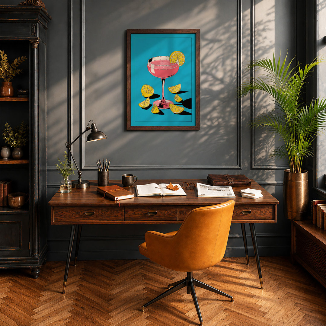 Pink Cocktail Hour Modern Framed Art Print