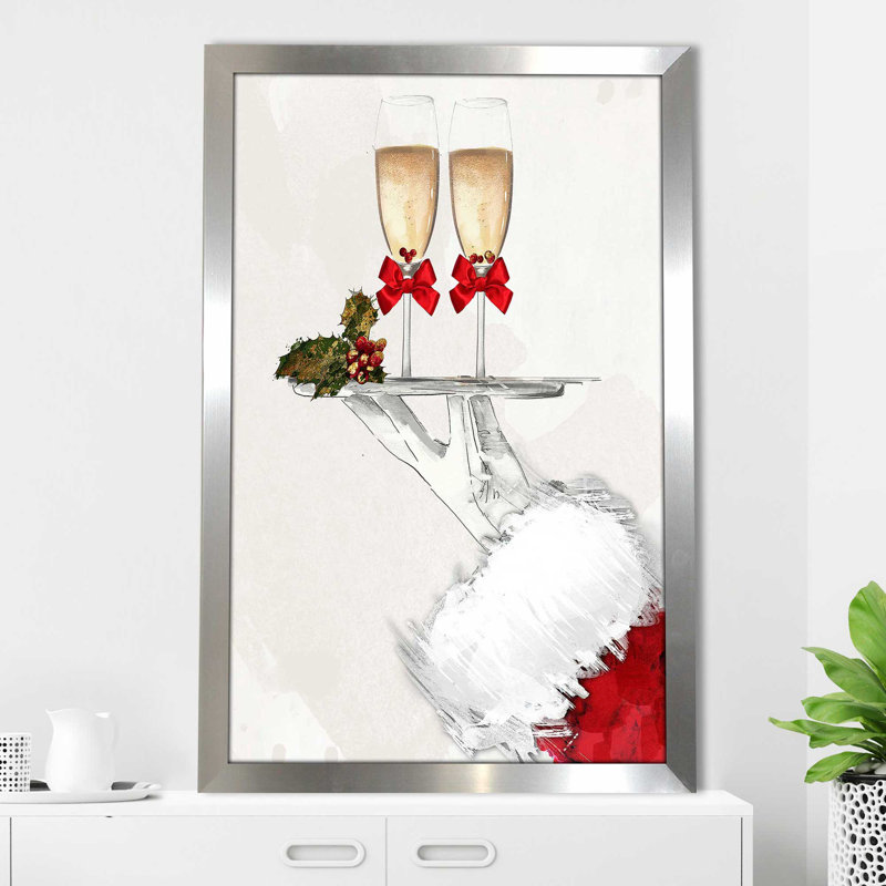 «Cheers Santa» par By Jodi - impression, Encadrement argenté, H 39,5 po x l 27,5 po x P 0,75 po