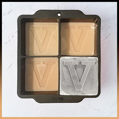Custom Letter V Monogram Ice Cube Mold – 2 Inch Large Initial Silicone Ice Tray, Perfect Personalized Gift (Great For Cocktails, Whiskey & Beverages),