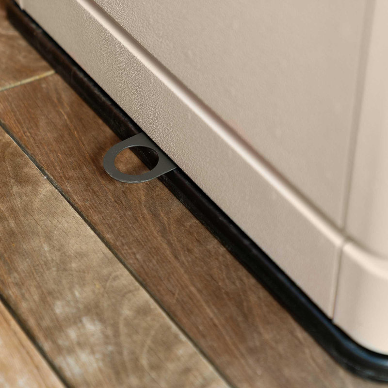 Lifetime Water Resistant Plastic Lockable Deck Box, Tan/Gray, 80 Gallon