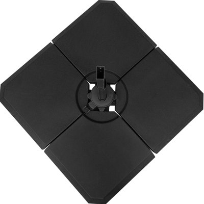 4-Piece Heavy Duty Cantilever Offset Umbrella Stand Base Weight, 264 Lb. Capacity, Easy To Fill With Water Or Sand