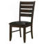 Cappuccino et chaises d'appoint rembourrées noires (ensemble de 2)
