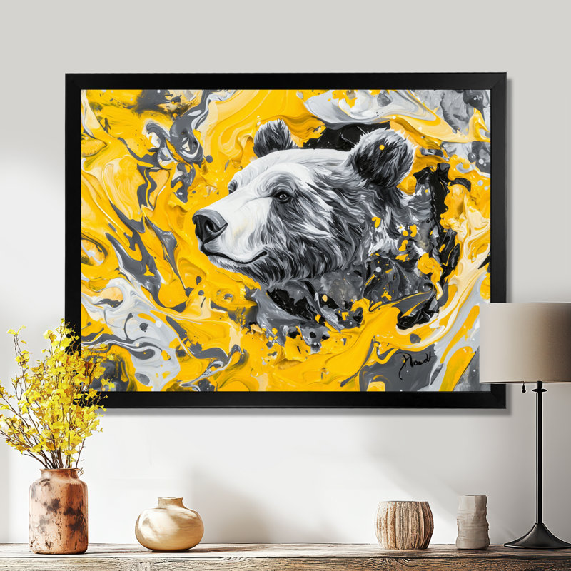 «Modern Bears Den Portrait», reproduction d'art mural, Reproduction encadrée d'une seule photo sans pass, Noir
