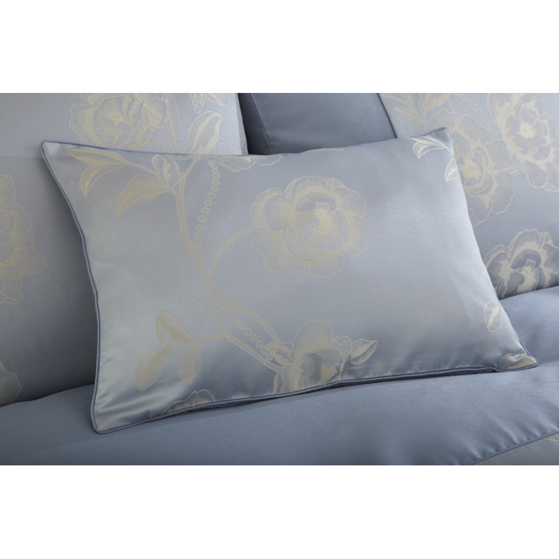 Deleo Floral Rectangular Cushion Cover, Powder Blue