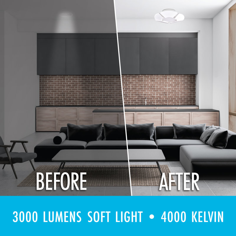 Bell+Howell Hexbulb Ceiling Light with 6 Panel Adjustable High Intensity Light
