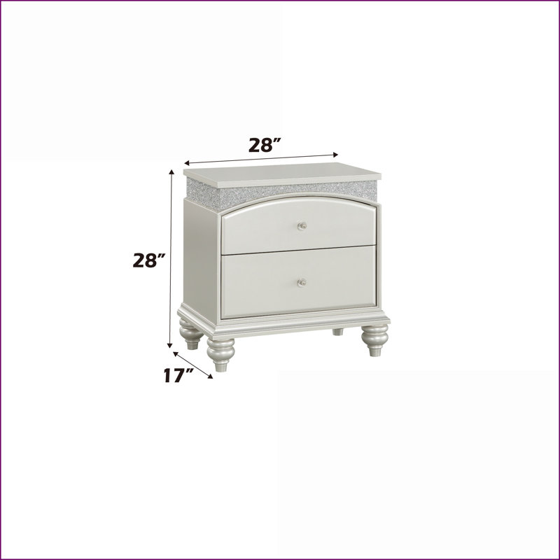 Table de chevet 2 tiroirs Platinum