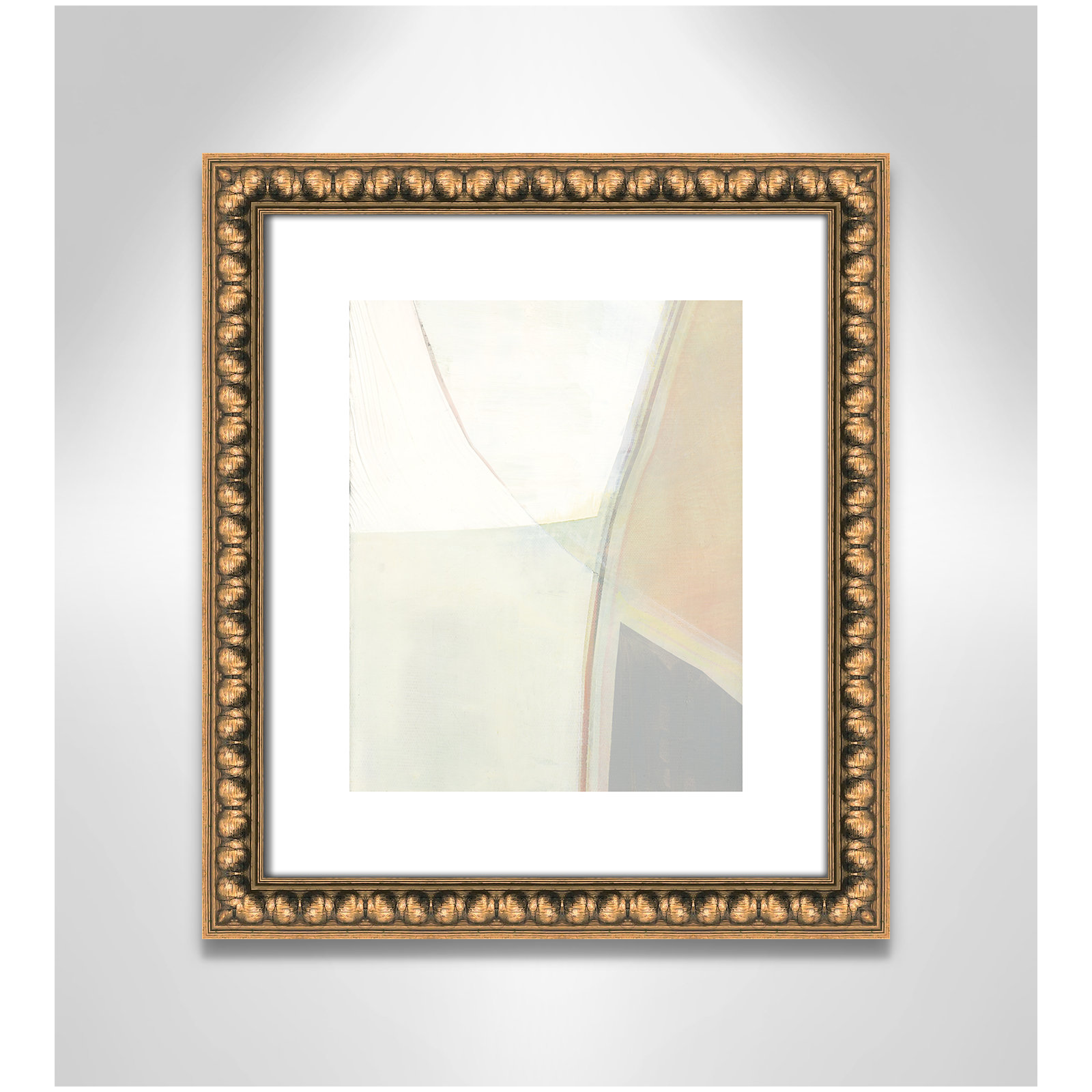 In Neutral II - Painting Print, Gold Bead Framed Paper, 15" H x 13" W x 1.13" D