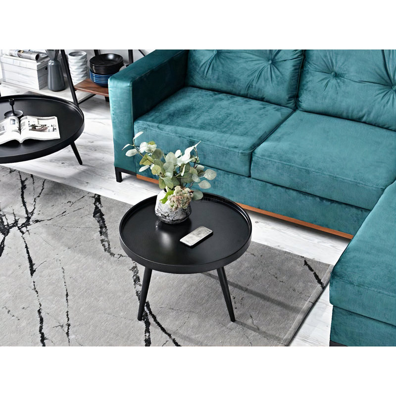 Mineola Three Leg Coffee Table, 41cm H x 55cm W x 55cm D, Black