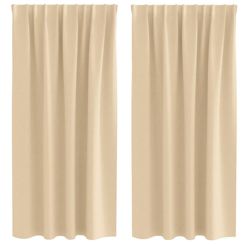 Blackout Curtain Pair, Cream, 175cm Width x 140cm Drop