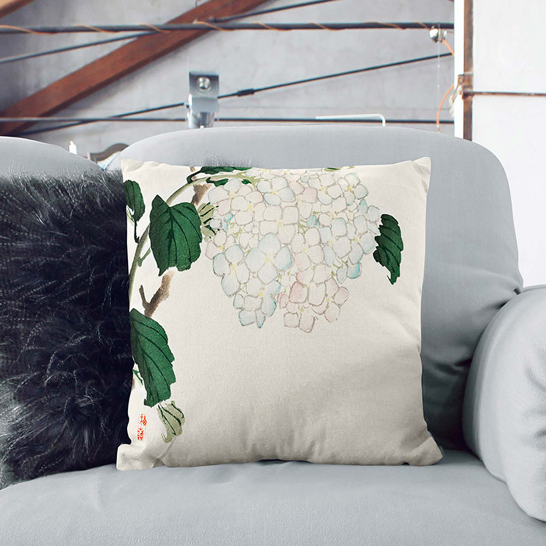 Hydrangea by Kono Bairei Cushion with Filling