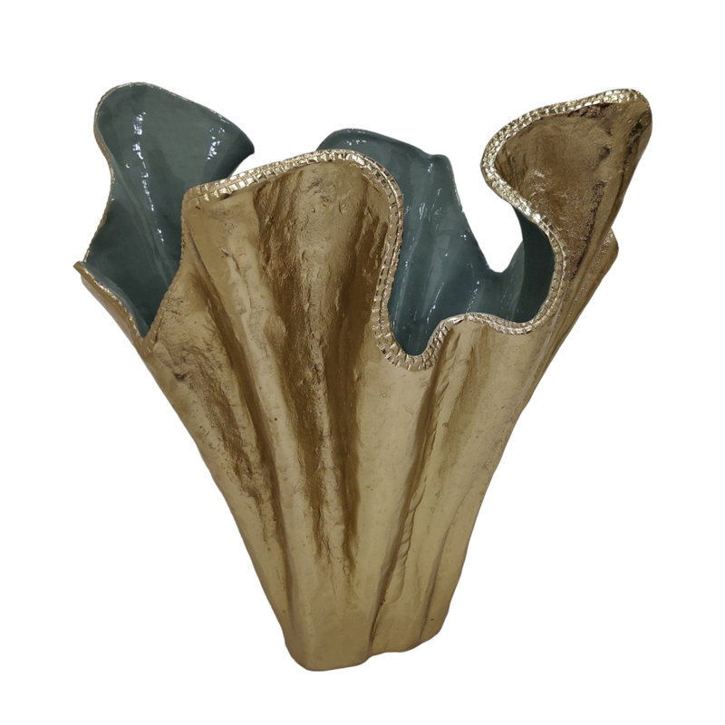 Bequette Decorative Bowl Metal Aluminum Sculptural Organic Modern Textured Edge Contemporary Accent Piece