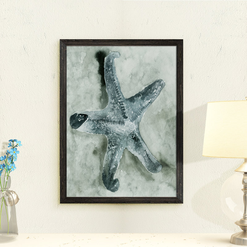 Aquatic i, reproduction d’art encadrée, Toile avec encadrement ébène, H 32 po x l 44 po x P 1,3 po