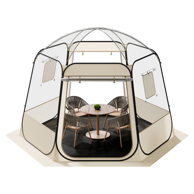 Pop up Bubble Tent, 10 x 9.2 ft Waterproof & UV-Resistant, Clear Camping Tent Shelter, Outdoor Garden Dome Igloo Tents with Windows, 540° Panoramic View, for 4-8 Persons Patio Backyard
