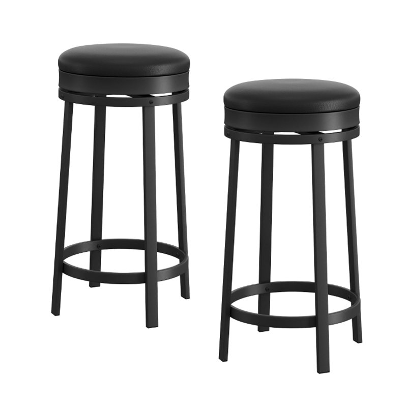 Counter Stool with Metal Frame, Black, 2
