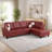 Faux Leather Sectional Sofa with Ottoman-2146897462