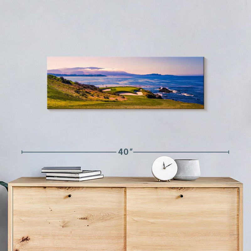 Plage de galets sur toile, H 10 po x l 30 po x P 1,25 po