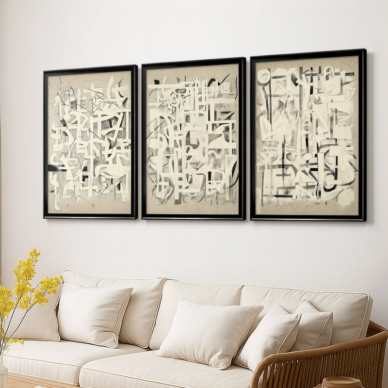 ABSTRACT Series CMV III - Toile tendue avec châssis sur mesure - 3 pièces