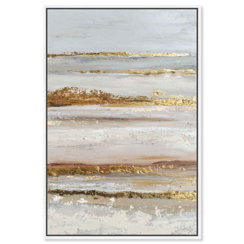 Impression sur toile Rough Luxury I Gold Boho par Art Remedy, cadre blanc, 10 x 15, H 16 po x l 11 po, Cadre blanc