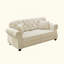 Canapé Chesterfield rembourré en velours avec garniture cloutée et accoudoirs roulés, canapé de style Mid-Century moderne capitonné, comprenant 2 coussins (2 repose-pieds)-840031673