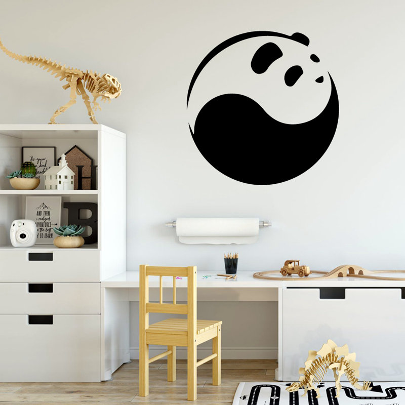 Autocollant mural Panda géant Yin Yang, 25" H x 25" W
