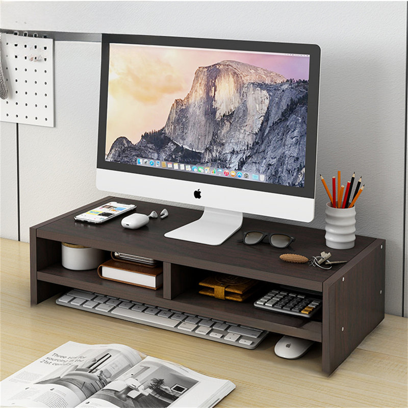 Melinna Manufactured Wood Monitor Stand, Tan