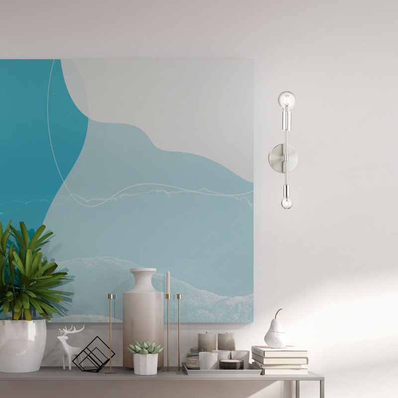 Zailen Steel Flush Mounted Sconce, Polished brushed