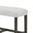 Risa Counter Height Bench, Gray Polyester Memory Foam Seat, Brown 40 Inch