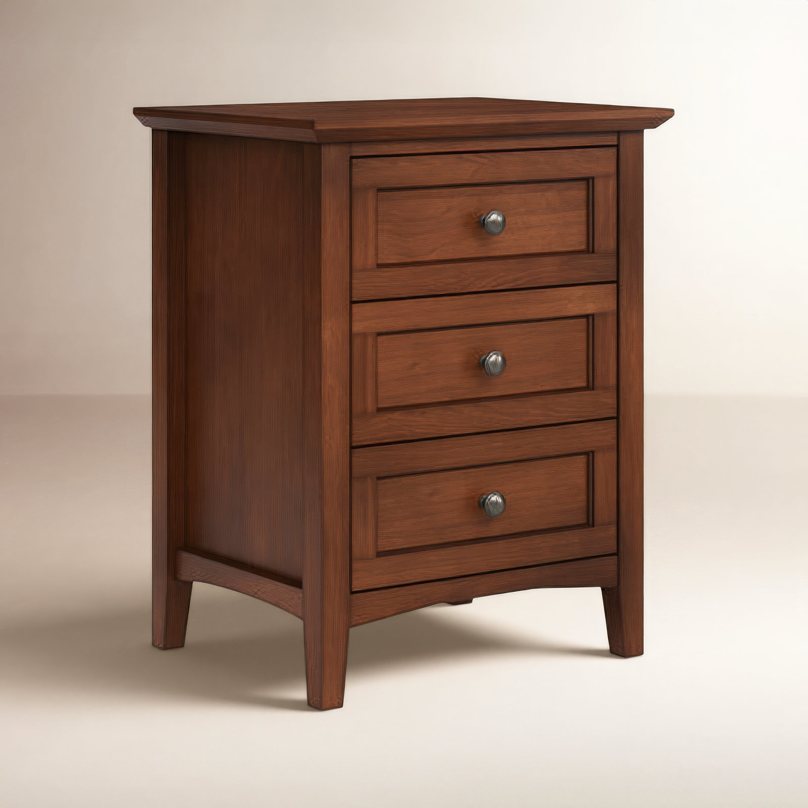 Renee 3 - Drawer Nightstand, Dark Mocha
