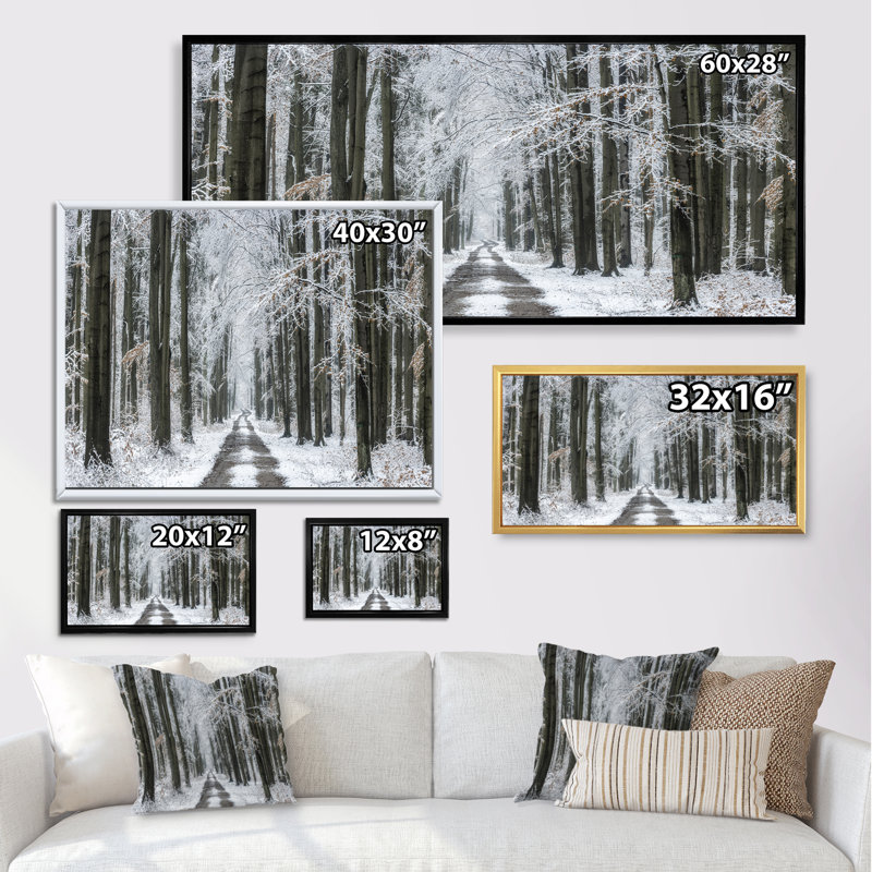 Forêt d'hiver - Photographie sur toile, Cadre noir, H 8 po x l 12 po x P 1 po