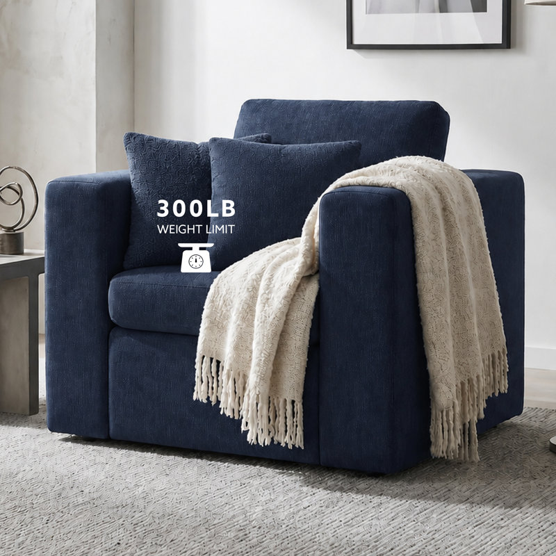 Lockheart 32” Accent Chair Square Arm , Blue