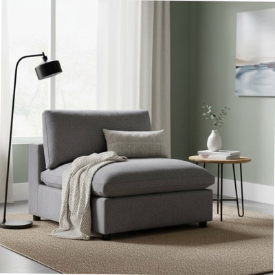 Fauteuil de chambre sans accoudoirs - gris anthracite, siège ultra-confortable et élégant pour les espaces de vie modernes