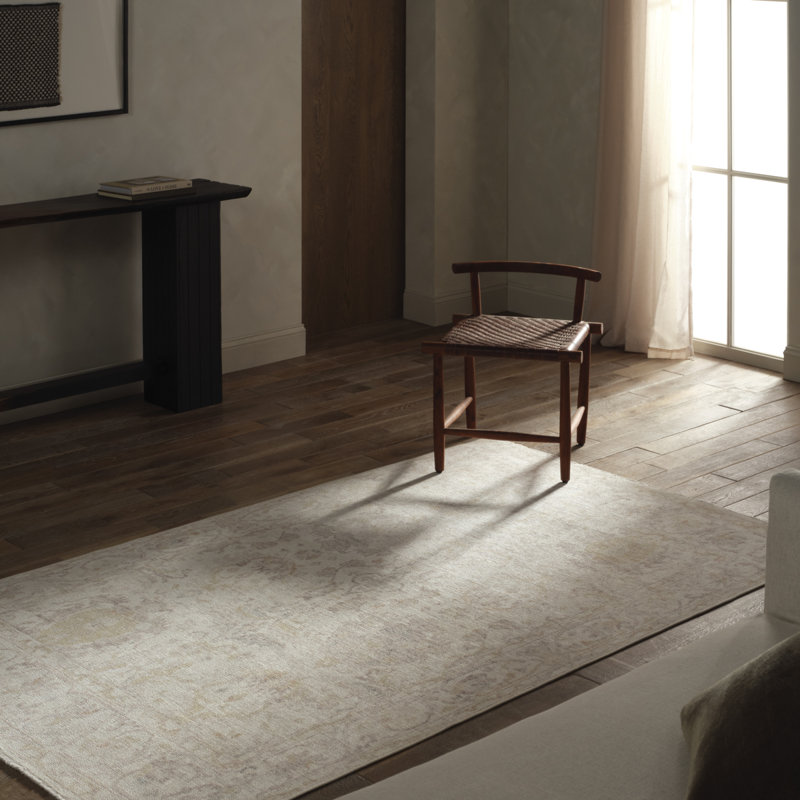 Tapis blanc de style rétro, Tapis de couloir 2 pi 6 po x 8 pi