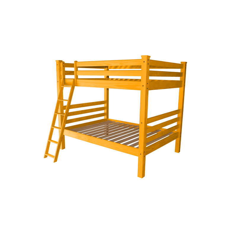 Lit standard en bois massif Jahvon, Grand, Jaune