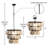 17"W Sabrina Glam Black, Gold, And Silver Drum Shade Pendant