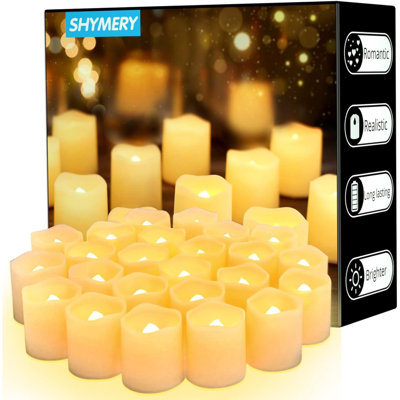 Flameless Votive Candles,50 Pack Flickering Electric Fake Battery Operated LED Candles,200+Hour Long Lasting LED Tea Lights For Wedding,Halloween,Christmas,Party And Holiday Decoration