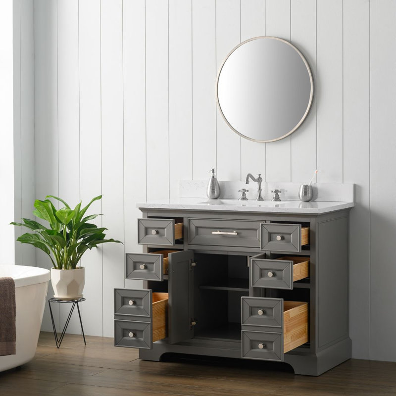 Ensemble de meuble-lavabo simple 42 po Currahee, Gris