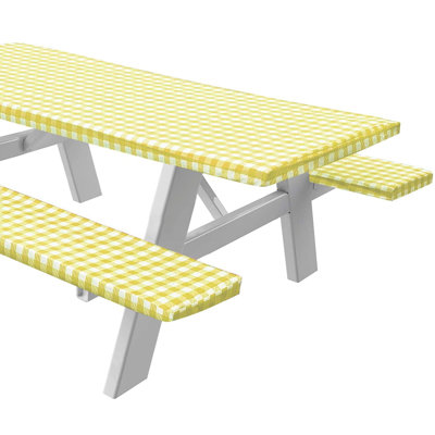 Vinyl Picnic Fited Tableclth Rectangle 3 Pcs 30 X 96 Inch Burgundy