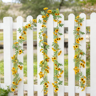Guirlandes de tournesol artificielles à suspendre de 170 cm pour la décoration murale de jardin intérieur et extérieur