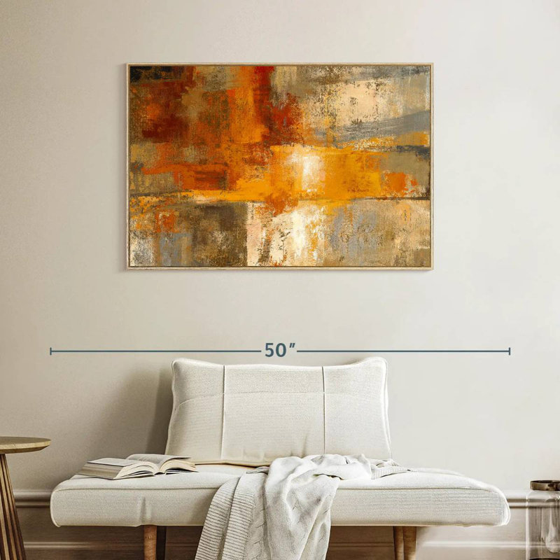Argent et ambre, Cadre flottant en bois naturel, 40 po x 27 po