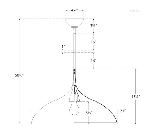 AERIN Agnes Large Pendant, Gild