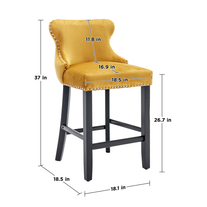 Tabouret de bar 26,7 po, Jaune
