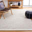 Tapis de couleur unie en laine / coton tissé à la main Tohei en ivoire / noir-816580233