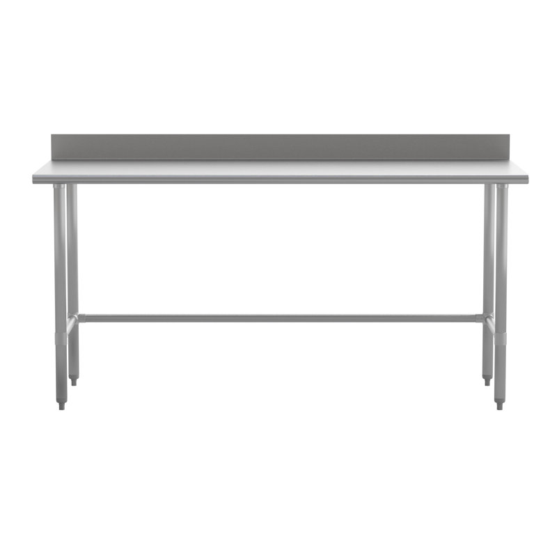 Table de cuisine et de préparation commerciale en acier inoxydable avec dosseret