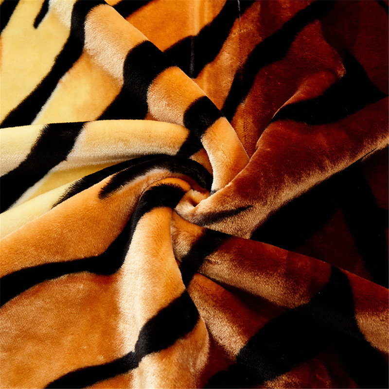 Couverture pour lit moelleux à 2 plis JML, couverture de style coréen en vison 5 lb, Imprimé tigre, Très grand lit